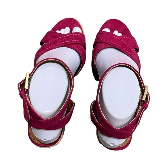 GH Bass & Co Pink Kendall Espadrille Wedge Sandals Size 7 Women’s - Picture 5 of 9